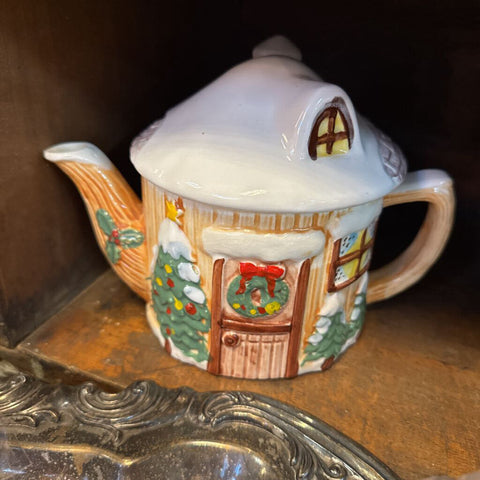 Christmas Cottage Teapot