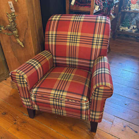Plaid Chair 33W 37D 36H IN STORE PICKUP ONLY