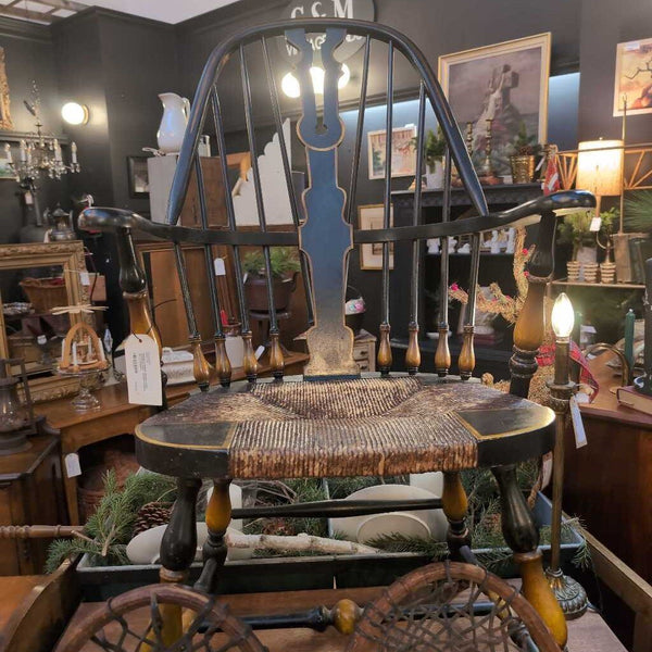 Beautiful antique Windsor Chair with Rush Seat Karpen Furniture Co. e company