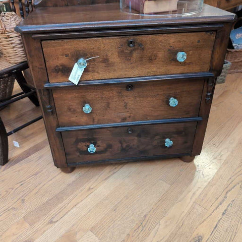 Small Antique Chest with Three Drawers 28x15x32 IN STORE PICKUP