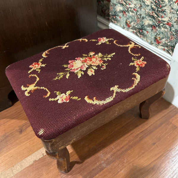 NEEDLEPOINT FOOTSTOOL