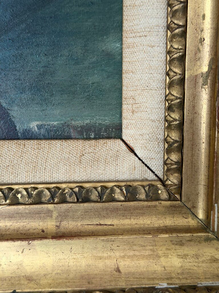 0432 19th Century Yellow Roses Still Life Oil on Board Painting