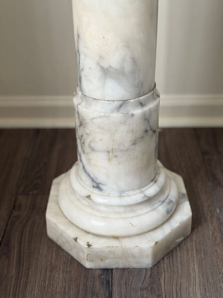 0943 Antique Italian Alabaster Pedestal Column
