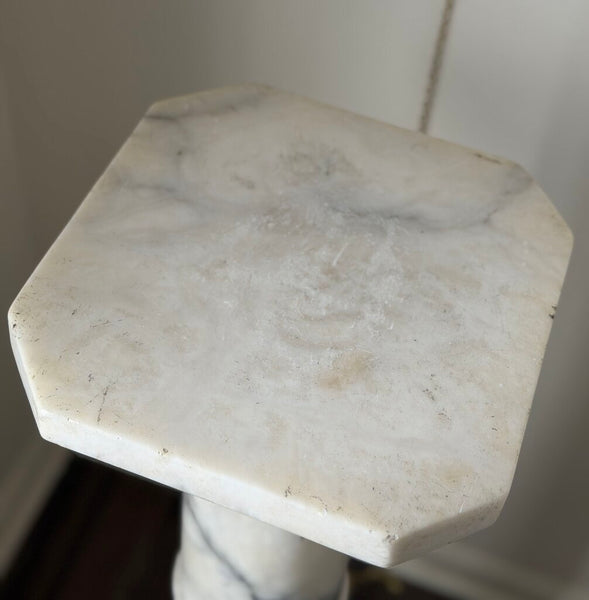 0943 Antique Italian Alabaster Pedestal Column