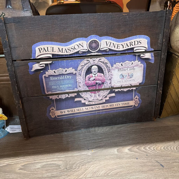 Handcrafted Original Paul Masson WILL SELL NO WINE BEFORE ITS TIME Wooden Sign
