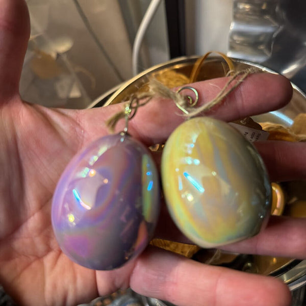 Pastel ceramic egg ornament