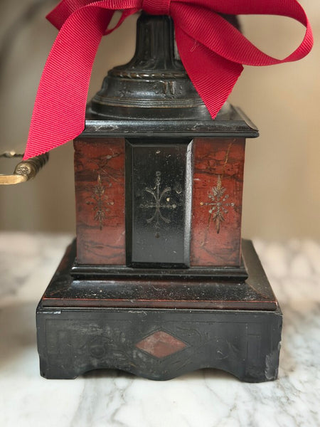 0402 C. 1850's French Marble and Bronze Mantle Garnitures