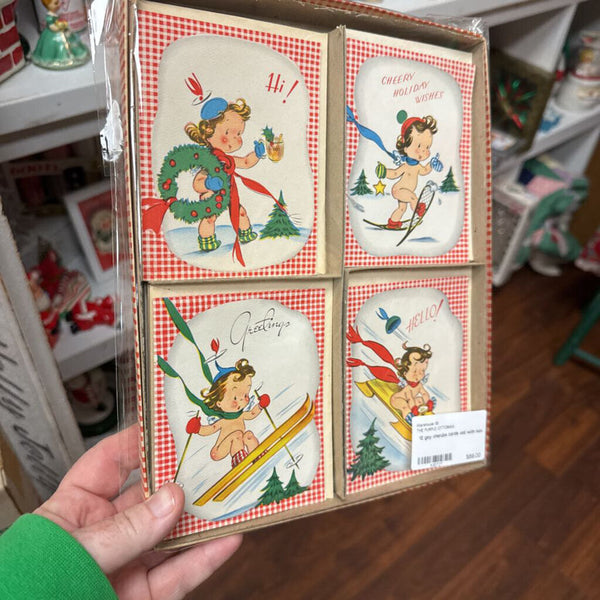 12 gay cherubs cards old with box