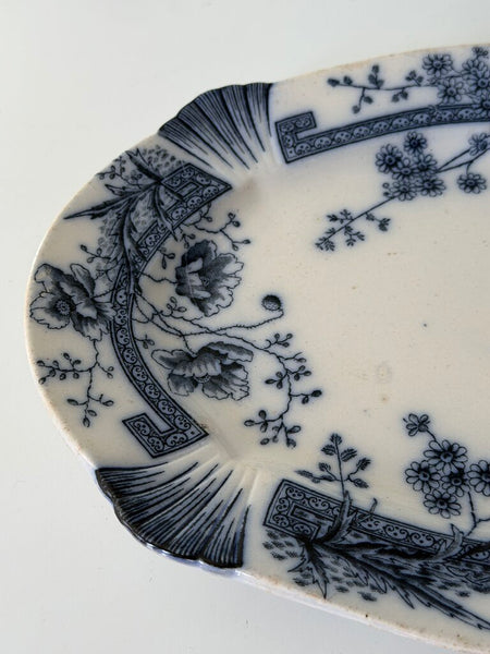 1021 Art Deco Flo Blue Platter