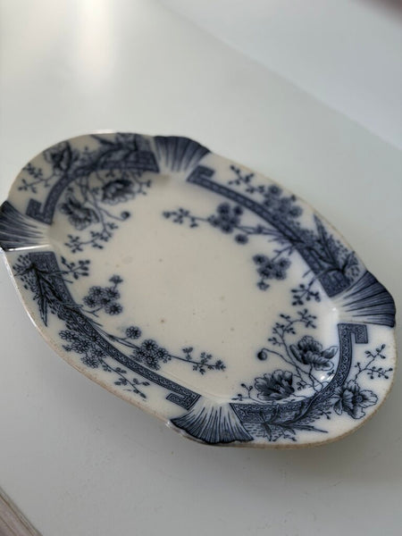 1021 Art Deco Flo Blue Platter