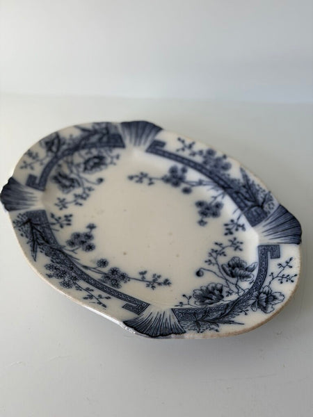 1021 Art Deco Flo Blue Platter