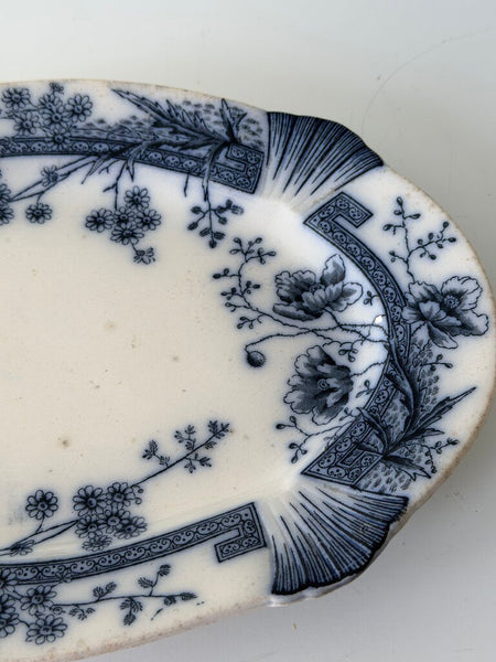 1021 Art Deco Flo Blue Platter