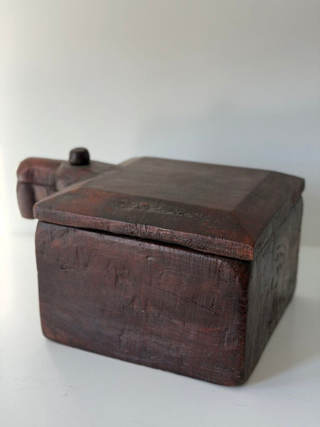 0205 Antique Wooden Spice Box