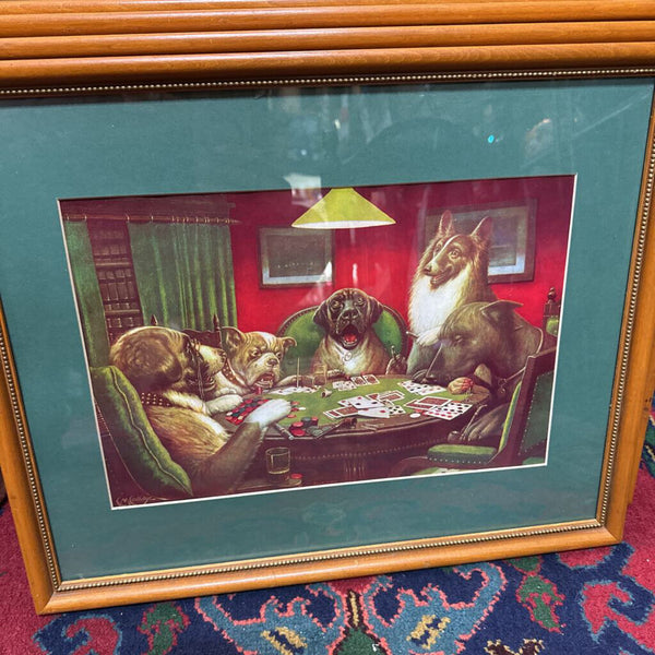 Framed Print "Dogs Playing Poker" 16x19"