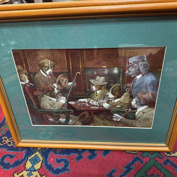 Framed Print "Dogs Playing Poker" 16x19"
