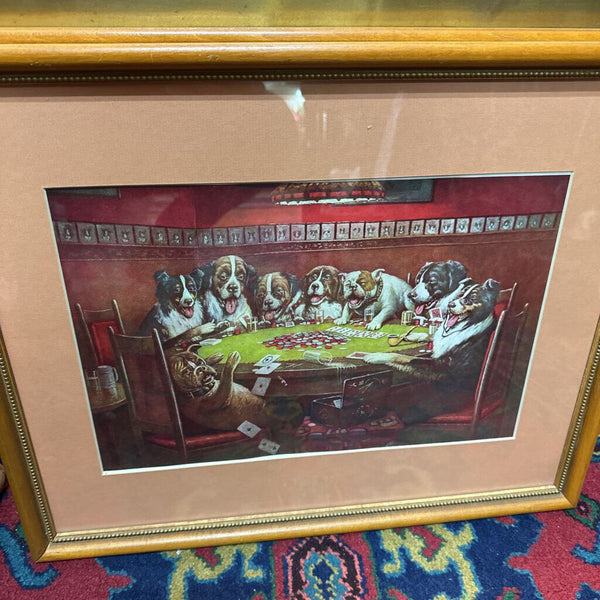 Framed Print "Dogs Playing Poker" 16x19"