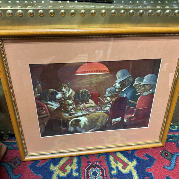 Framed Print "Dogs Playing Poker" 16x19"