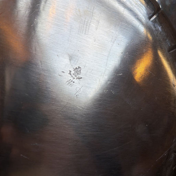 0036 Round English Silver over Copper Serving Tray