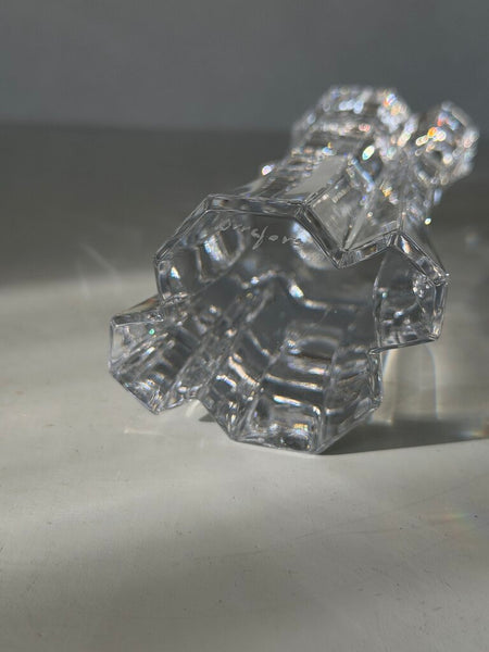 1039 Swedish Orrefors Crystal Candle Holder Pair