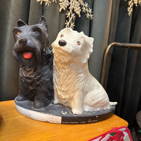 Vintage Black and White Scottie Dog Scotch Whisky Bar Display As Found