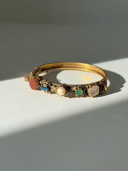 1251 Victorian Revival Multi-Stone Bracelet (as-is)