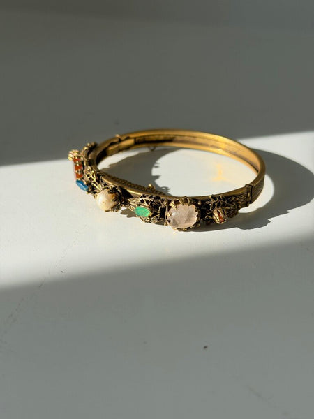 1251 Victorian Revival Multi-Stone Bracelet (as-is)