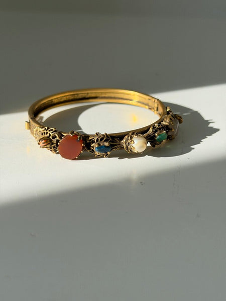 1251 Victorian Revival Multi-Stone Bracelet (as-is)