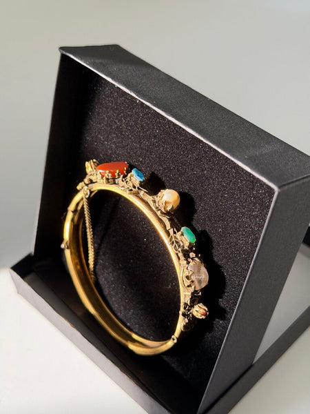 1251 Victorian Revival Multi-Stone Bracelet (as-is)