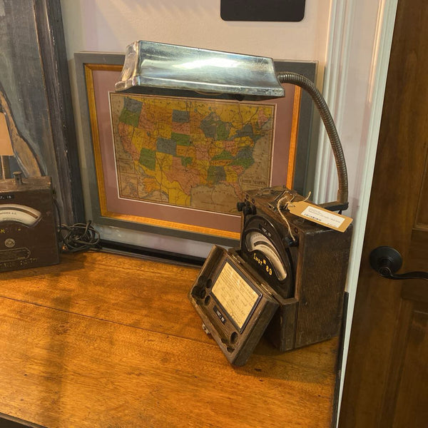 Repurposed volt meter desk lamp