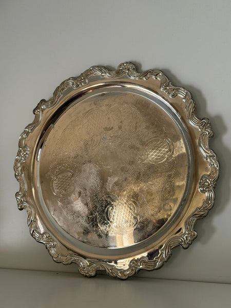 0958 Round Silverplate Butler Tray