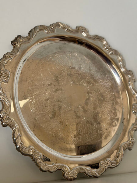 0958 Round Silverplate Butler Tray