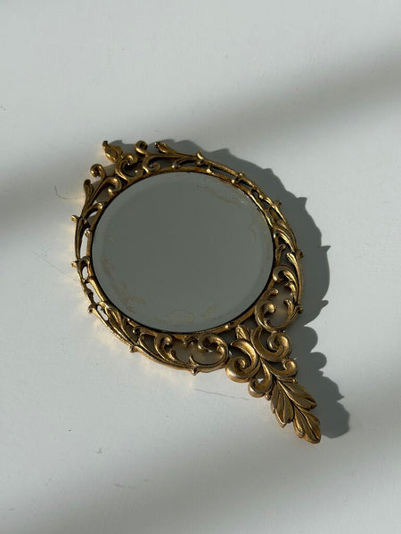 1177 mini brass double sided mirror