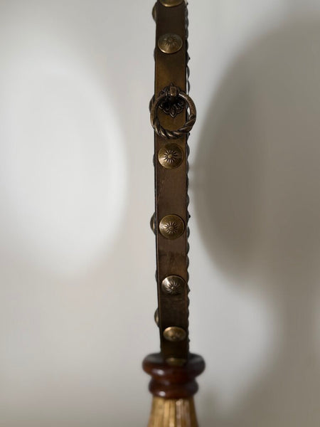 0130 double sided Floral painting mirror on stand