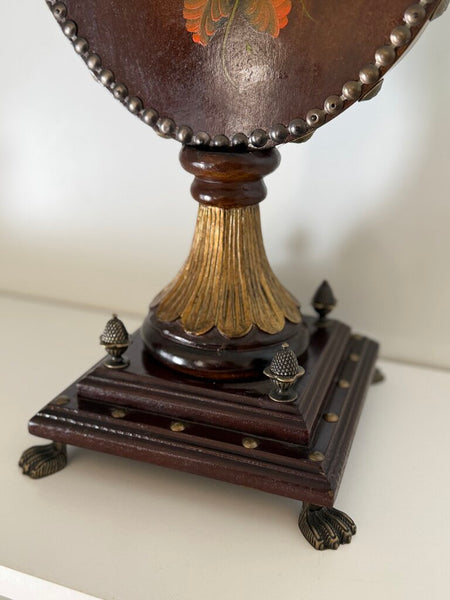 0130 double sided Floral painting mirror on stand