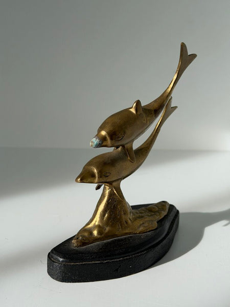 1268 Brass Dolphin Decor