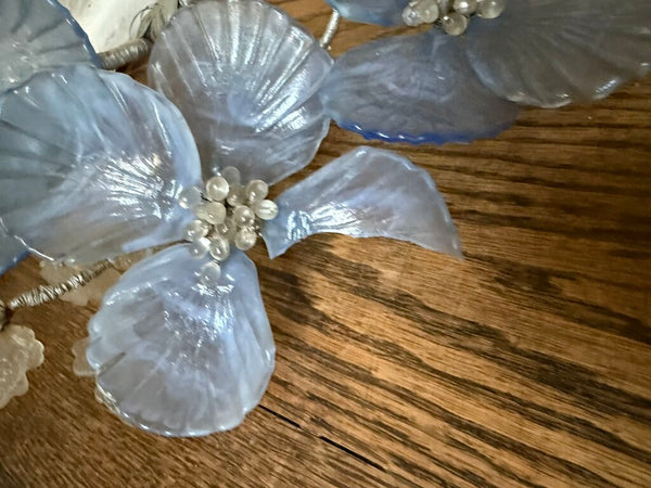 Blue Glass Flowers As Found W2027