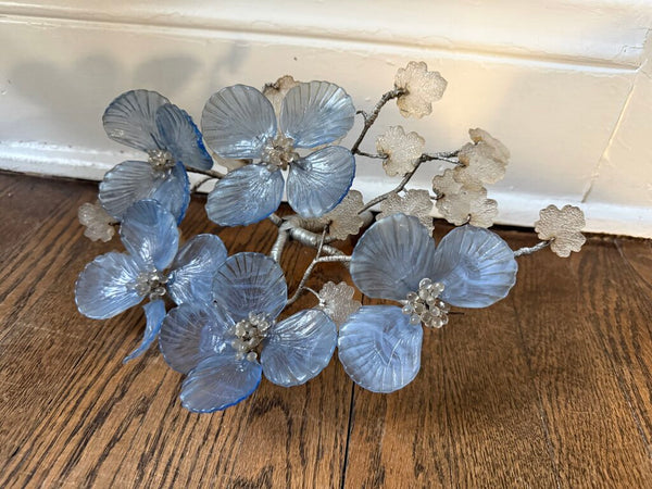 Blue Glass Flowers As Found W2027