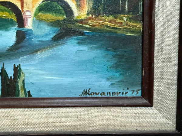 Framed Bridge Painting W2030