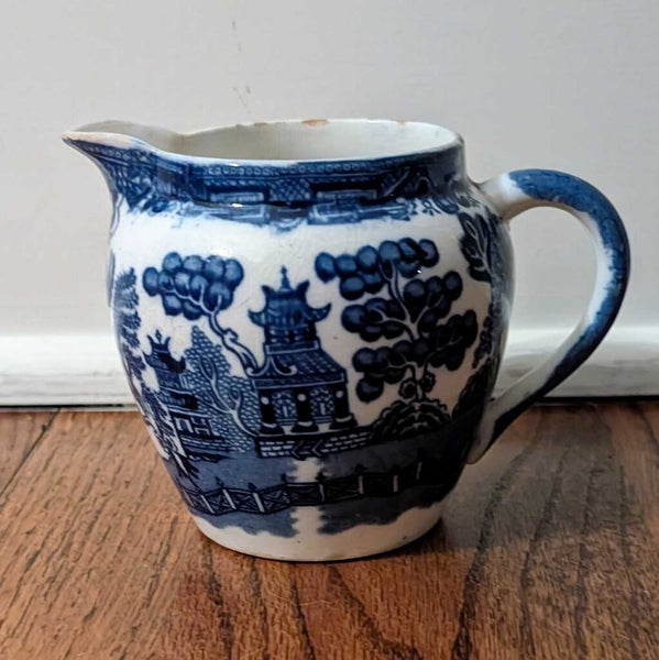 Antique English Blue Willow Creamer