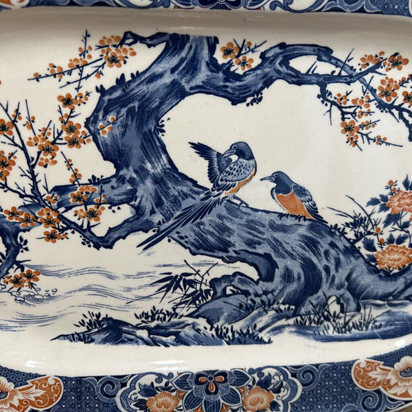 ASAKE TOKI BLUE WHITE AND ORANGE PLATTER