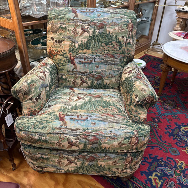 Tapestry " Hunting Scene" Upholstered Chair