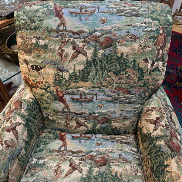 Tapestry " Hunting Scene" Upholstered Chair