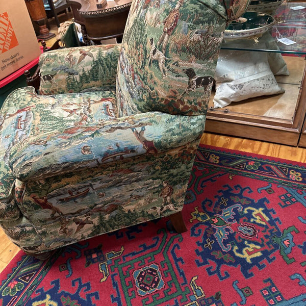 Tapestry " Hunting Scene" Upholstered Chair