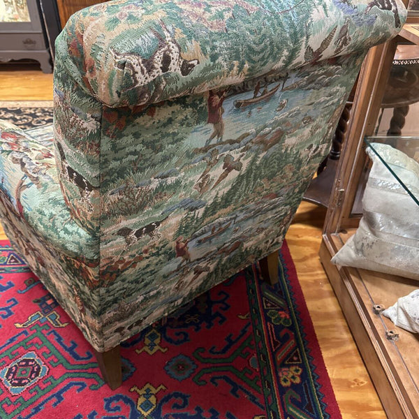 Tapestry " Hunting Scene" Upholstered Chair