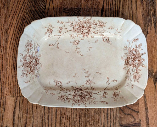 Antique Mersey Brown Transferware Platter England 13x10