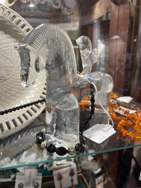KOSTA BODA 1970's horse & bird glass sculpture as is