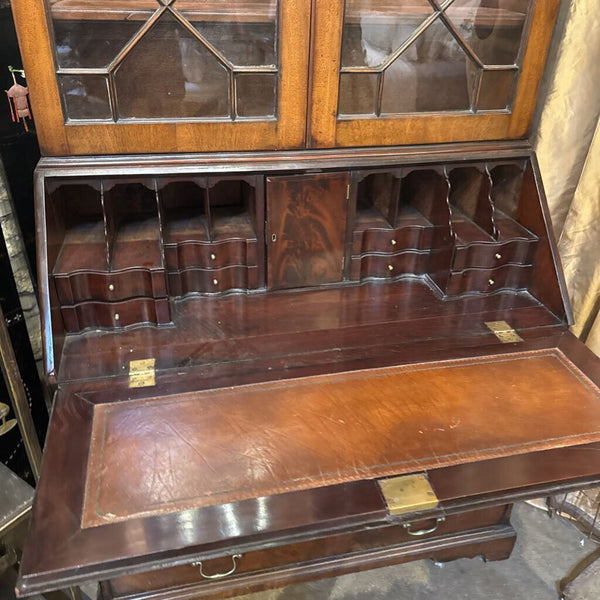 MID 18TH CNTURY GEORGE 111 BUREAU BOOKCASE SECUTARY COMES IN TWO 42W 21D 87T IN STOREPICK UP ONLY