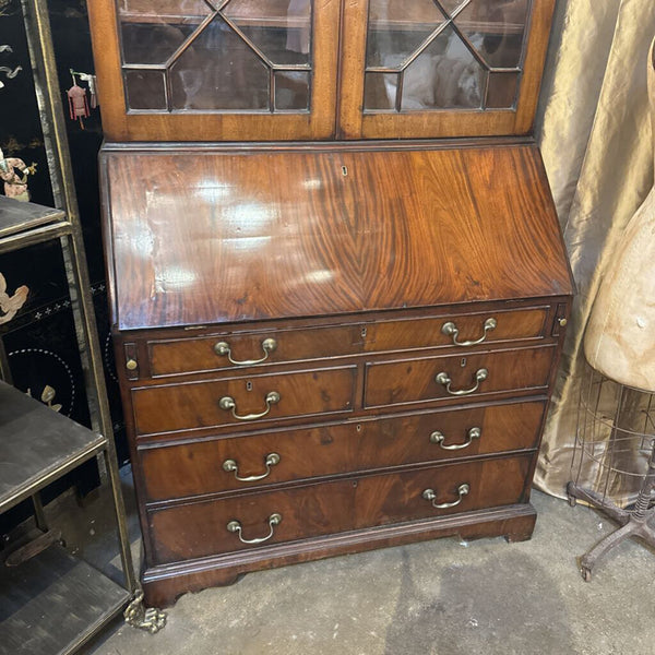 MID 18TH CNTURY GEORGE 111 BUREAU BOOKCASE SECUTARY COMES IN TWO 42W 21D 87T IN STOREPICK UP ONLY