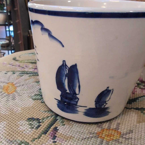 Vintage Hand Painted Delft Cobalt Blue Planter