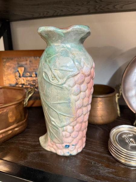 Vintage iridescent grape cluster vase